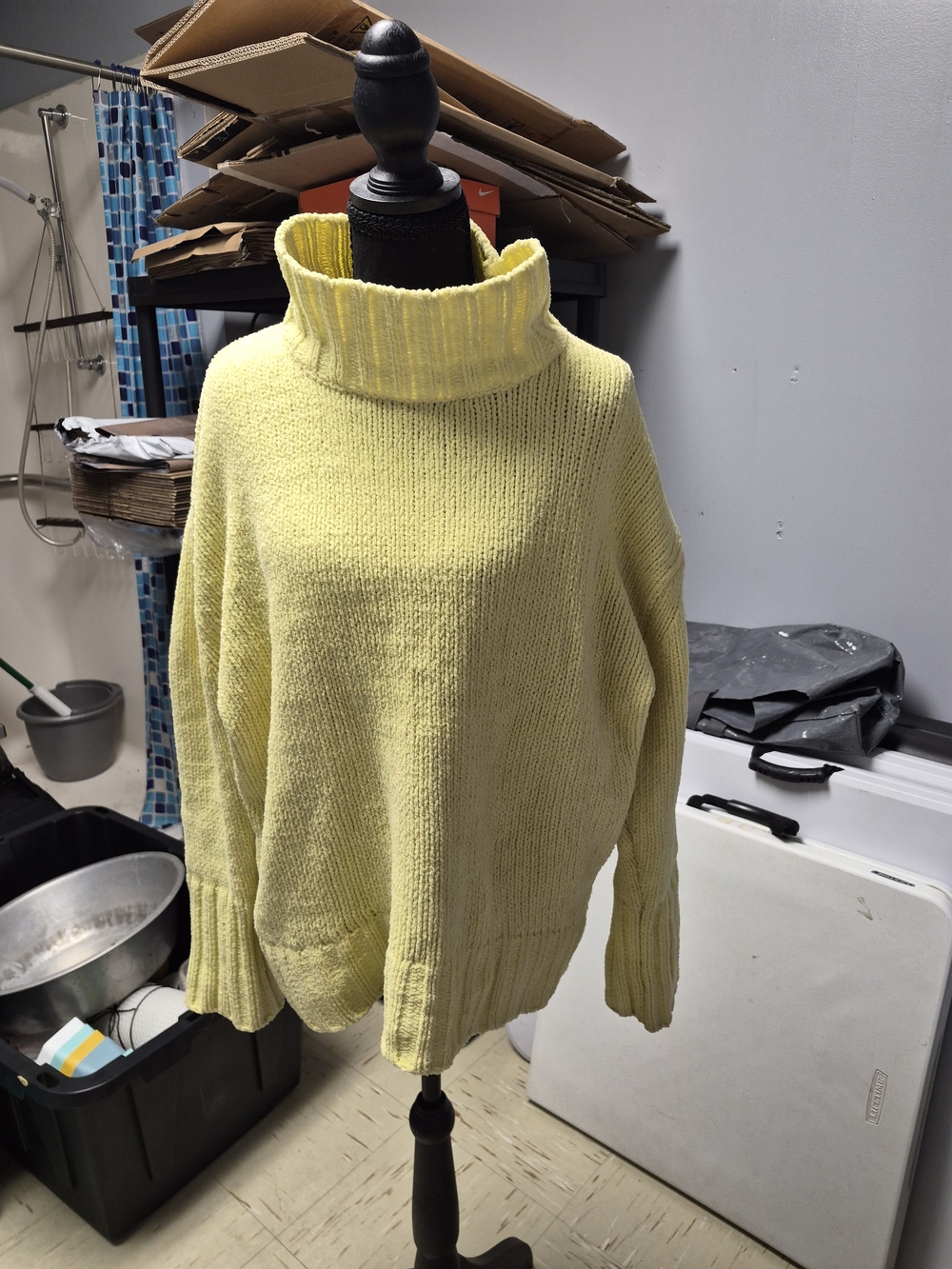 Philosophy Soft Yellow Ribbed Turtleneck Sweater